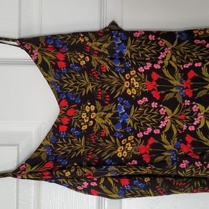 NWOT OLD NAVY Fit & Flare Black Floral Cami Dress V-Neck Mini Sleeveless Large
